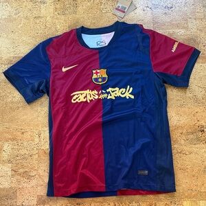 Nike Barcelona Cactus Jack Travis Scott Jersey in Red and Blue